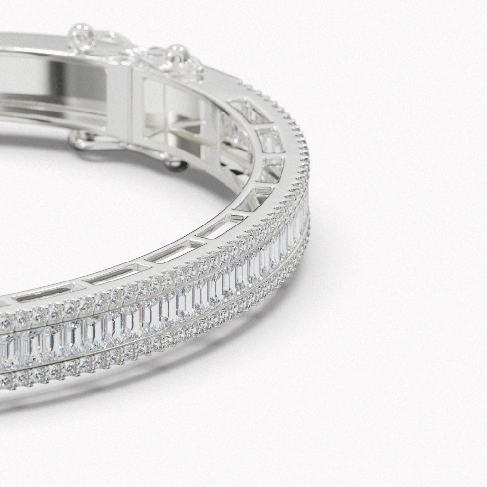18k diamond bangle white gold bracelet